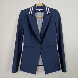 Rare Veronic Beard Dickey jacket - navy with stripes Sz 0